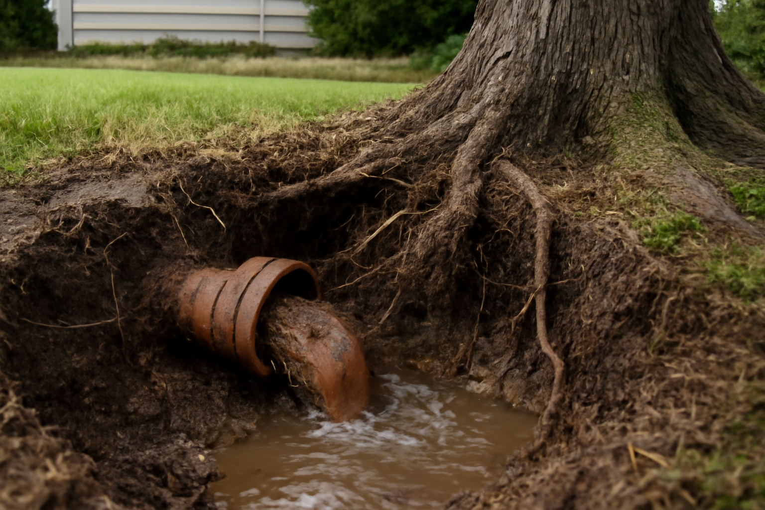 Tree Root Pipe Damage Water Removal in Northampton, PA